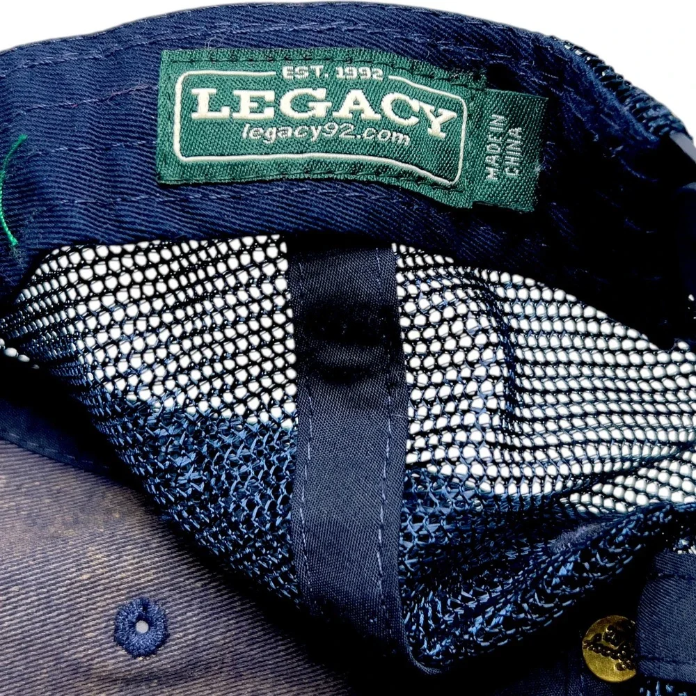 Legacy Old Favorite Trucker Hat Mens OSFA Navy‎ Blue Like New PURUS Patch Cap